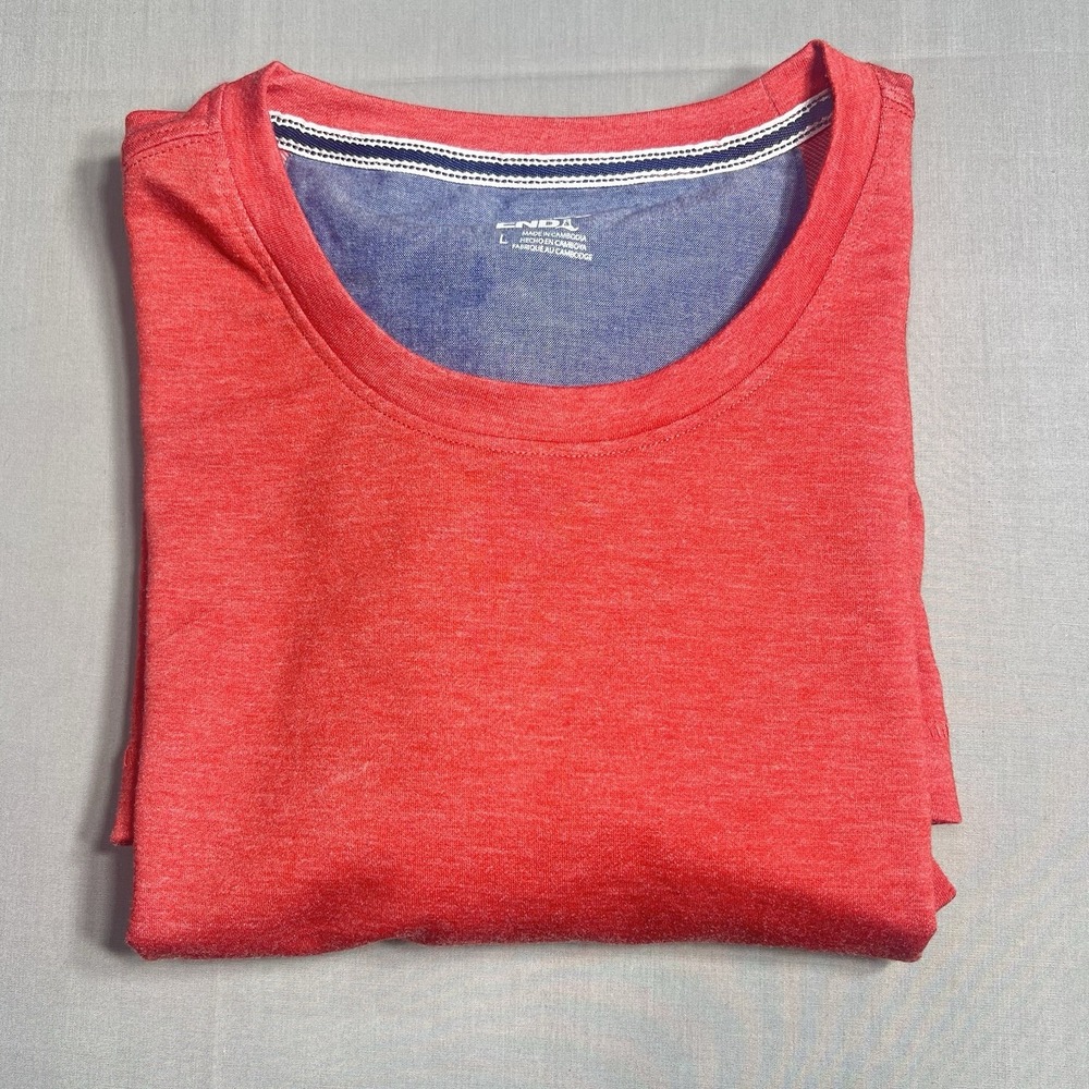 Lands End T-Shirt Heathered Red Short Sleeve Mens Large